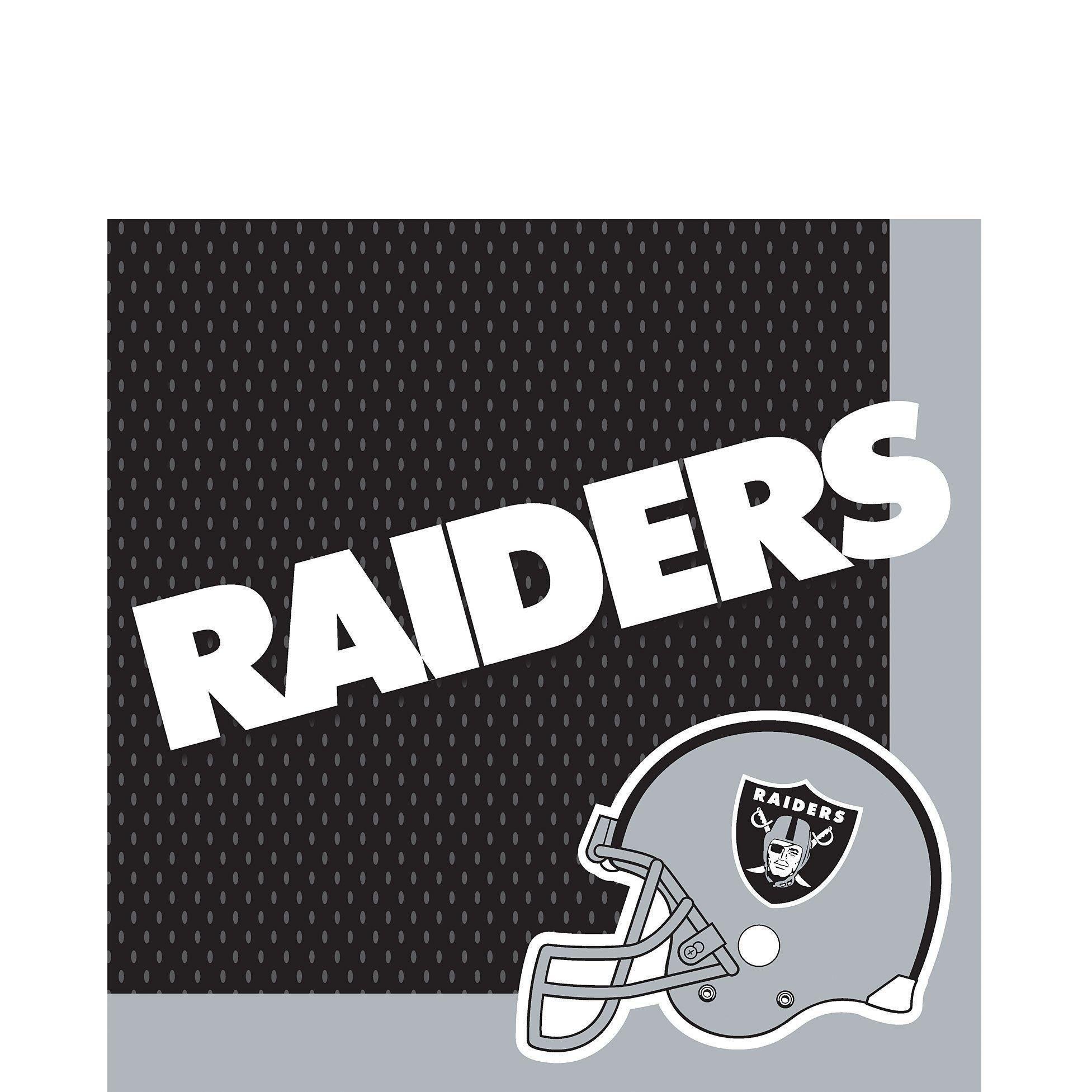 Las Vegas Raiders Party Supplies Pack for 18 Guests - Kit Includes Plates, Napkins, Table Cover, Cups, Cutlery, Serving Bowl, Banner Decoration & Centerpiece